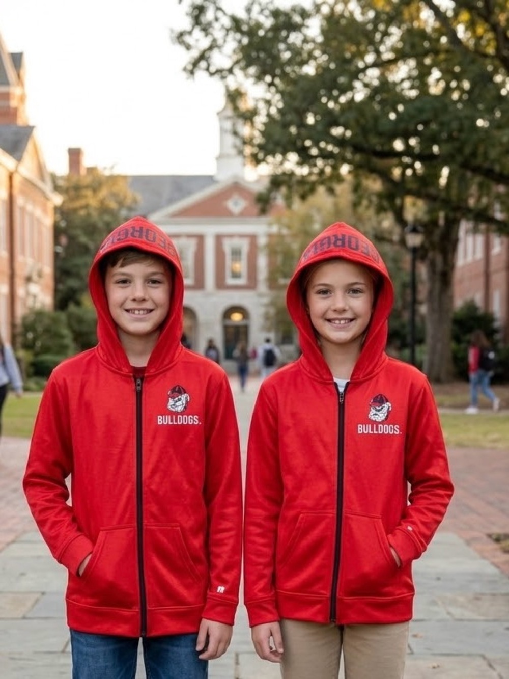 Russell Athletic Red Georgia Bulldogs Kids Hooded Zip Jacket Size (10/12) NWT